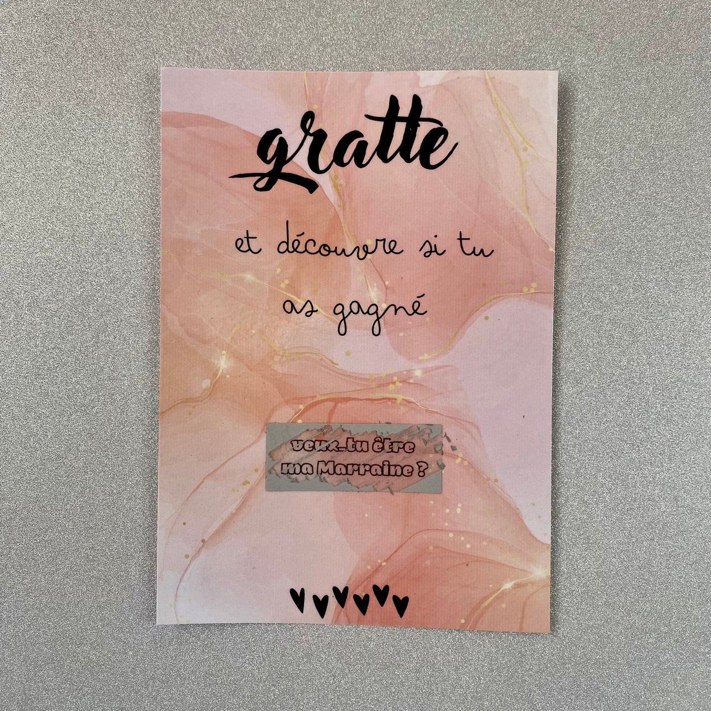 Carte à gratter veux-tu être ma marraine, demande marraine